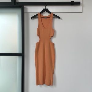 ABERCROMBIE Women's Knit Side Cutout Midi Dress